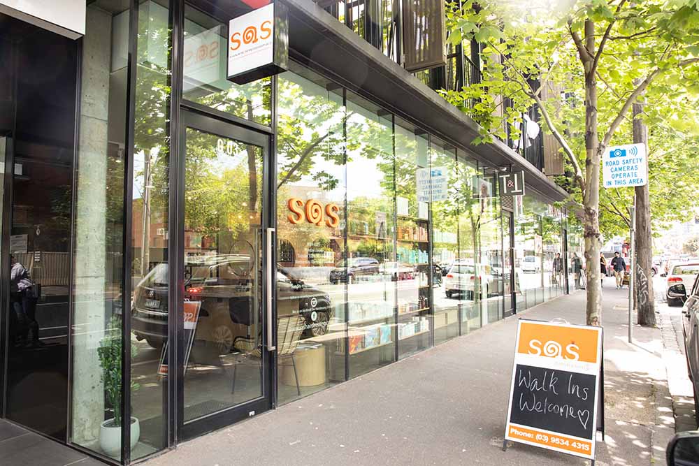 Glass covered shopfront on a street